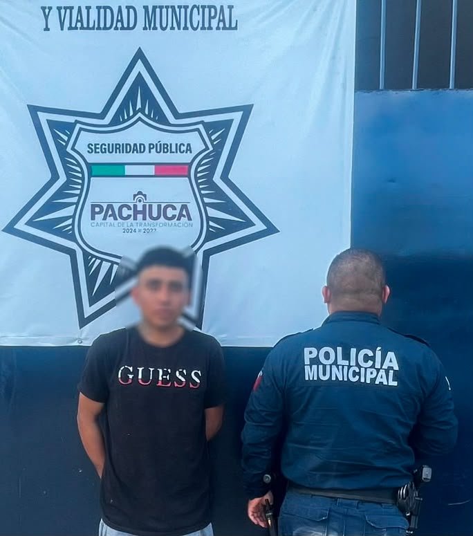 Policía de Pachuca, detiene a ladrón de autopartes