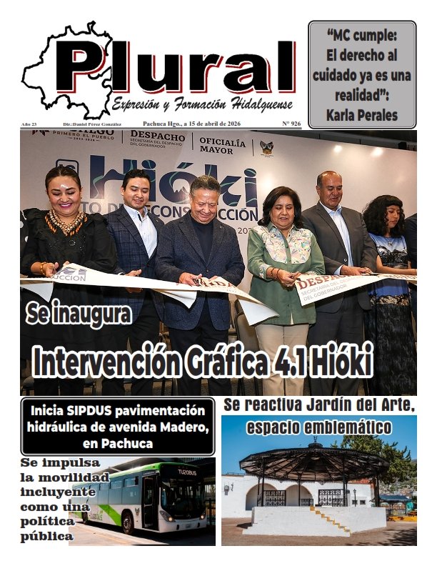 Portada de PLURAL EDICIÓN 926- 15 ABR 2026