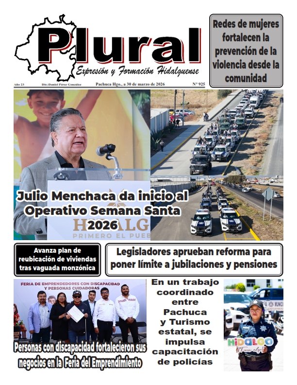 Portada de PLURAL EDICIÓN 925- 30 MAR 2026.