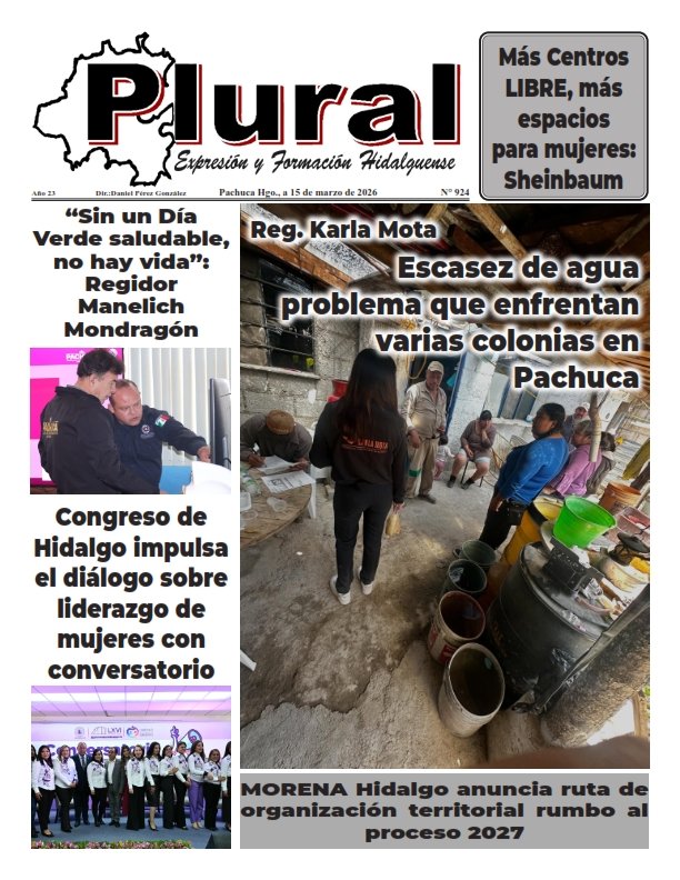 Portada de PLURAL EDICIÓN 924- 15 MAR 2026