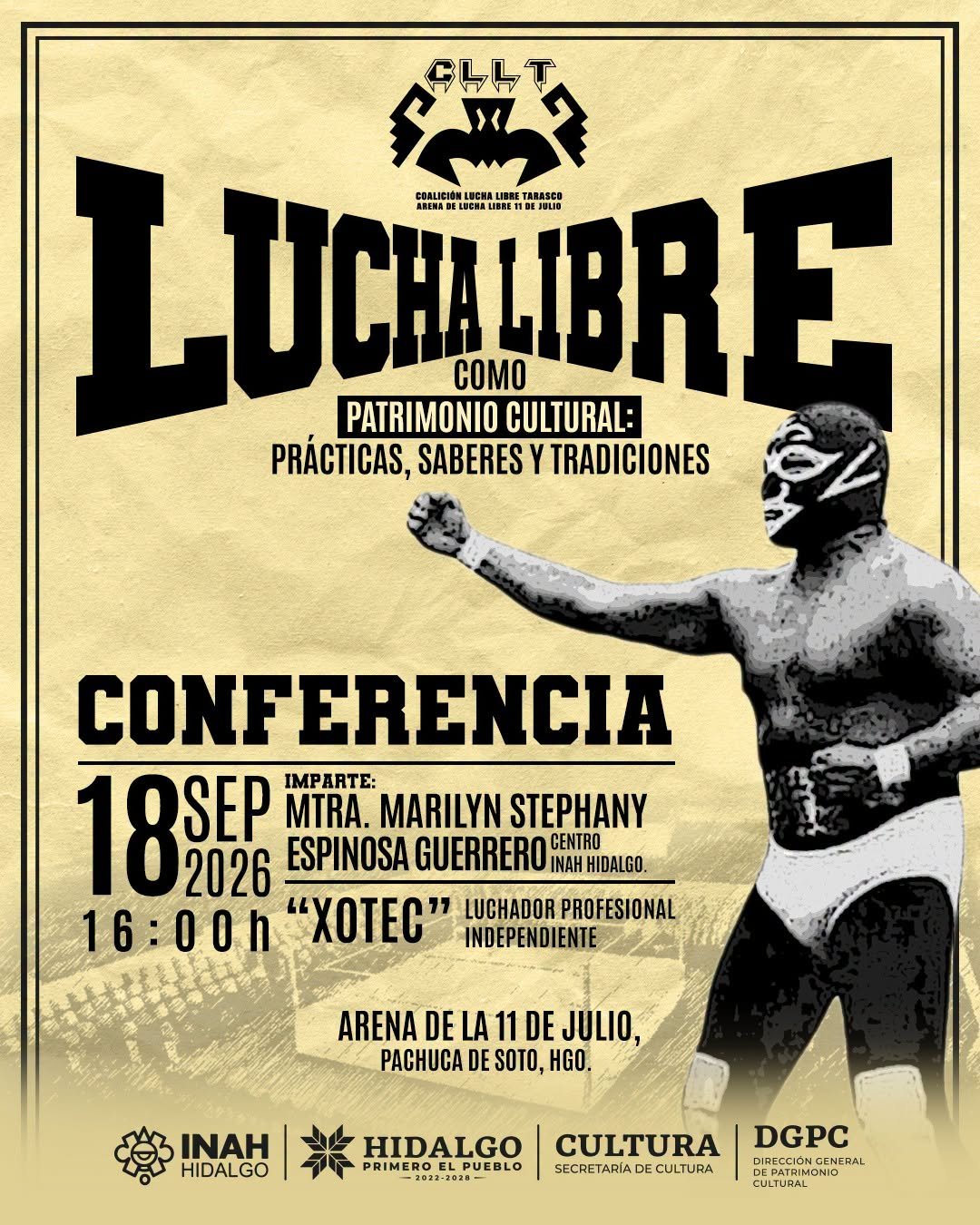 Arena de la 11 de Julio recibirá conferencia sobre la lucha libre como patrimonio cultural