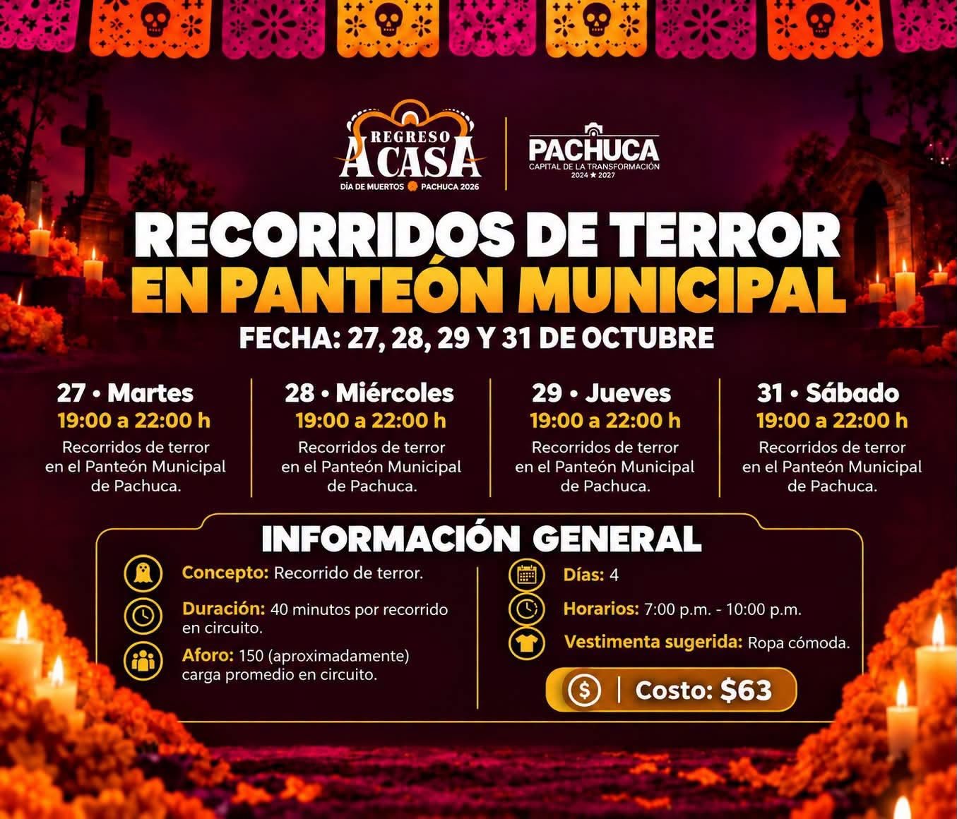 Pachuca invita a vivir recorridos de terror en el Panteón Municipal